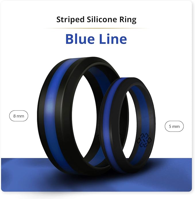 Knot Theory Striped Silicone Ring for Men and Women – Black, Grey, Red, Blue, Orange, Yellow, Purple