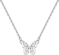 ChicSilver Personalized 925 Sterling Silver Dainty Small Heart/Star/Moon/Dot/Triangle Pendant Necklace for Women, Silver/Gold/Rose Gold/Black (with Gift Box)