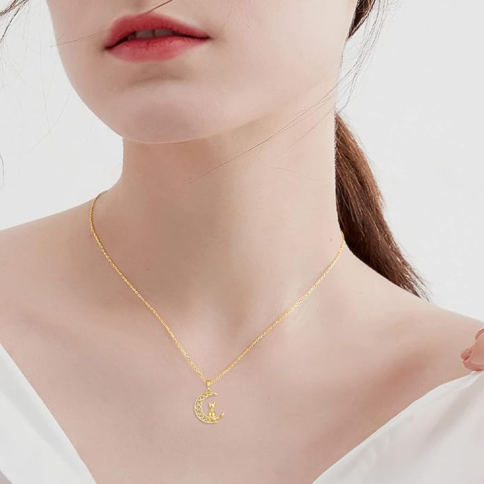 KECHO 14K Gold Animal Pendant Necklace - Dainty Zodiac & Pet Inspired Charm Necklace for Women - 16+1+1"