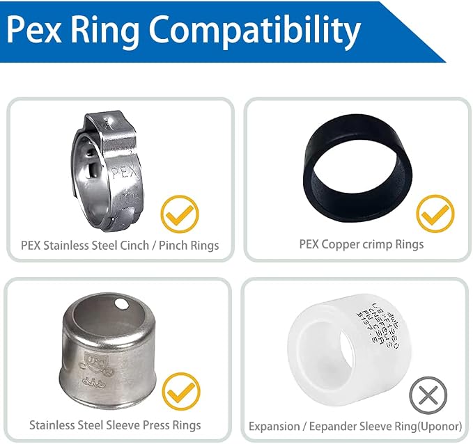 Hooshing 12 Pack 3/4" PEX Fitting Combo, Straight Coupling, Tee Set | Heavy - Image 4