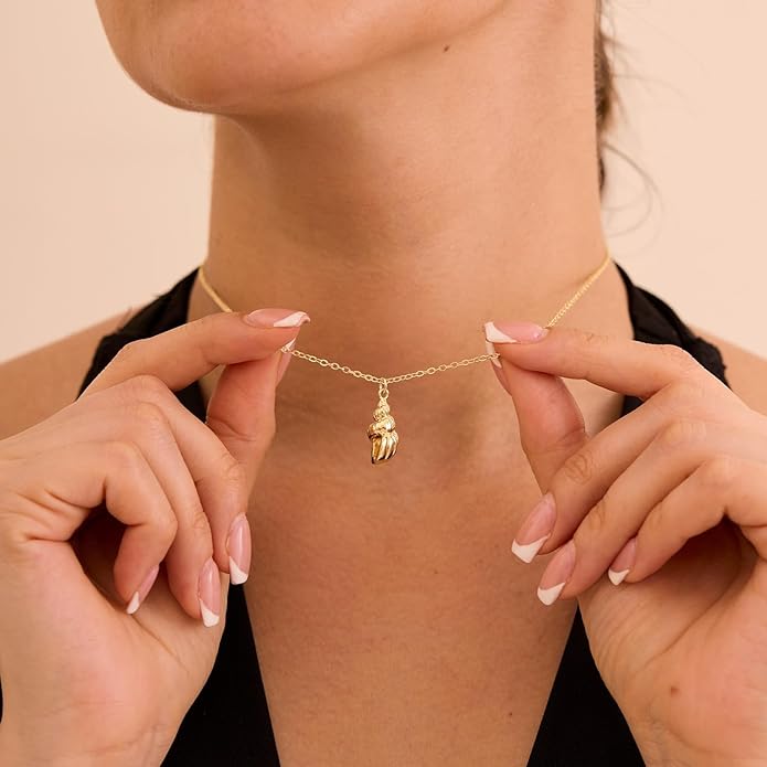 14K Gold Plated Dainty Pendant Butterfly Bead Boot Bee Baseball Flower Compass Airplane Heart Hummingbird Tree Necklace Simple Jewelry Gift for Women