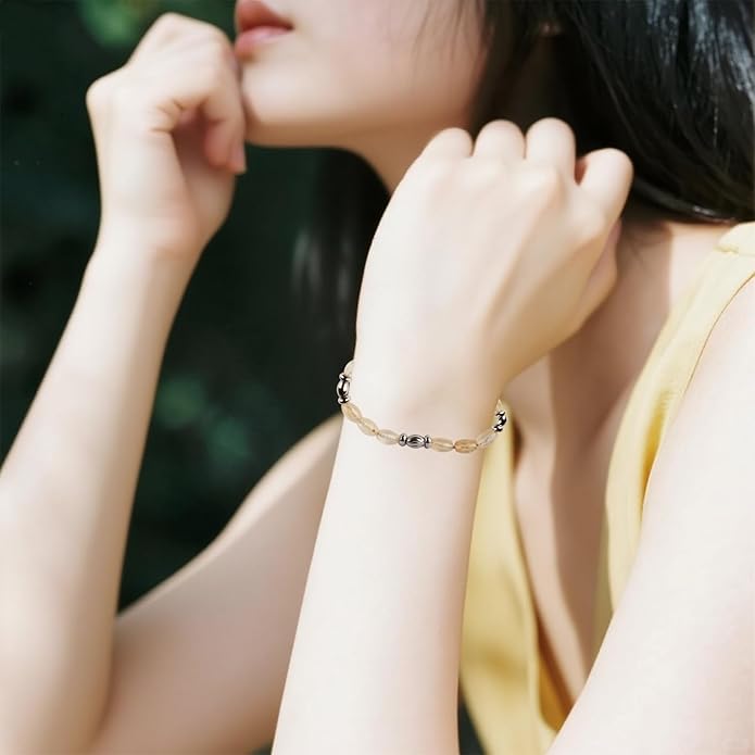 Natural Gem Stone Beaded Bracelets for Women Adjustable Stainless Steel Agate Lapis Tiger Eye Aventurine Rose Quartz