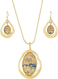 Madison Tyler Gold Plated Jewelry Set for Women | Silver Teardrop Pendant Necklace Trendy | Long Necklace with Snake Chain | Fashion Dangle Earring Set