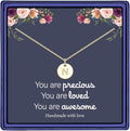 Hidepoo Valentines Gifts for Kids Teen Girls Women - 14K Gold Plated/Rose Gold Plated/S925 Sterling Silver Disc Initial Necklaces for Girls Jewelry Birthday Valentines Gifts for Kids Girl Teens Women