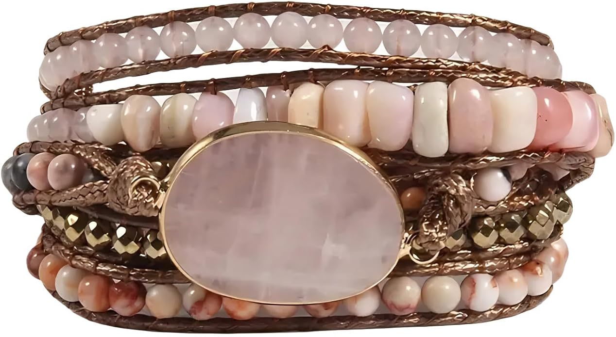 ZOSOJONA Women Wrap Bracelets Boho Natural Stone Jasper Turquoises Strand Bracelet Jewelry Collection