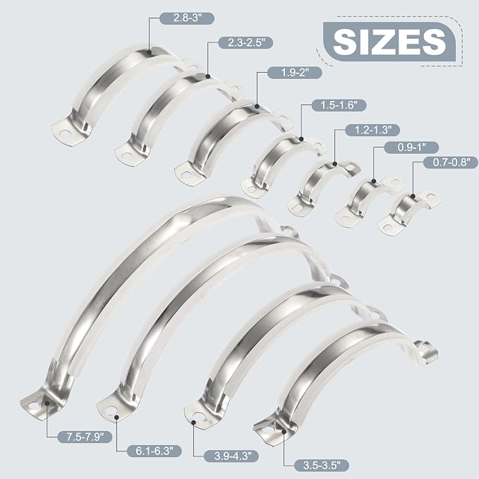 HARFINGTON 5pcs 201 Stainless Steel 0.9-1"/24-25mm Split Ring Pipe Hanger Pipe - Image 5
