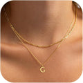 Initial Necklaces for Women Dainty Gold Silver Layered Letter Pendant Necklace Cute Figaro Chain Choker Necklace Personalized Trendy Stuff Jewelry Stack Gift for Women Her