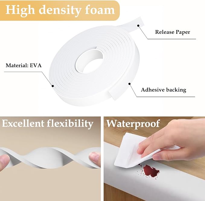 Weather Stripping Door Seal White, 1Inch Wide X 1/4 Inch Thick, Air Conditioner - Image 3