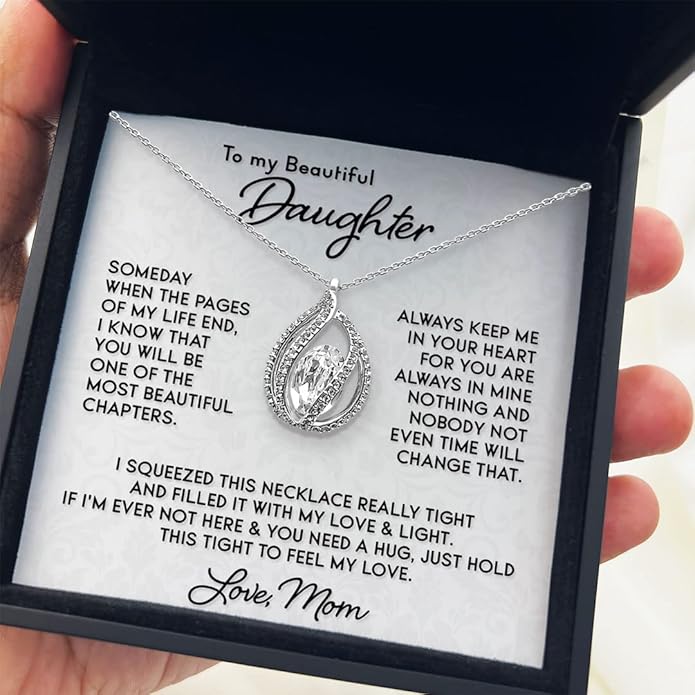 TRYNDI To My Daughter Necklace from Dad - Christmas Gifts for Daughter, Granddaughter, Daughter-In-Law, Women's Jewelry Gifts for Women Birthday, Valentine's Day, Mother's Day