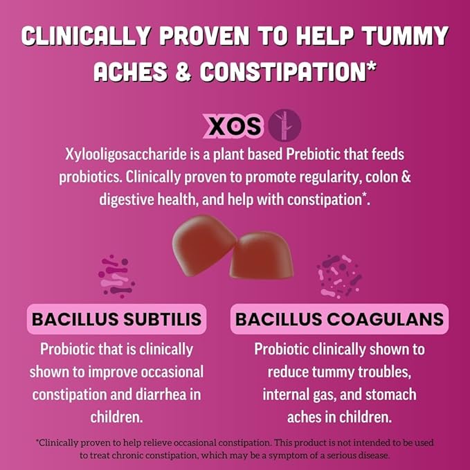 Llama Naturals Kids Probiotic with Prebiotic Fiber, Vegan, Organic Prebiotics and Probiotics Gummies for Gut Health Support, Toddler Real Fruit Gummy Vitamins, No Added Sugar Cane, Mixed Berry, 120 Ct