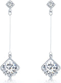 SBLING Cubic Zirconia Teardrop Earrings, Diamond Earrings, Wedding Earrings for Brides Bridesmaids, Bridal Dangle Earrings, Teardrop Crystal Drop earrings for Women Jewelry Gifts