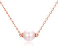 14K Solid Gold Pearl Necklace for Women, Delicate Cultured Freshwater Pearl Choker Pendant Necklace Love Jewelry Gift for Girls, Mom, Wife 16"-18"