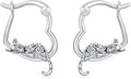 Hypoallergenic Earrings Rabbit Tiger Teddy Koala Puppy Panther Peacock Earrings Sterling Silver Animal Hug Hoop Earrings Jewelry Mothers Day Graduation Birthday Gifts for Women