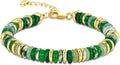 Colorful 18K Gold Plated Bracelets for Women, Stack Bangle Beaded Stone Jewelry Accessories Set for Woman, Trendy Fashion Jewelry Gifts