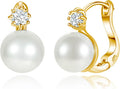Pearl Earrings for Women 14K Gold Plated Hypoallergenic Pearl Earrings 5A Cubic Zirconia Dangle Earrings Elegant Jewelry