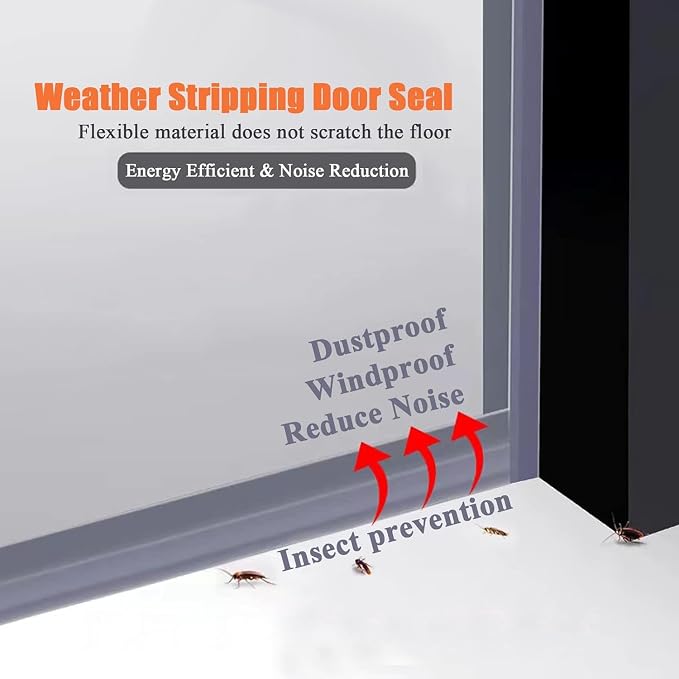 Dstorelhp Silicone Weather Stripping Door Seal, 35MM x 32.8FT, Transparent | - Image 4