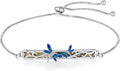 Dragonfly Bracelet 925 Sterling Silver Butterfly Bracelet Adjustable Celtic Moon Bracelet Irish Celtic Jewelry Gifts for Women