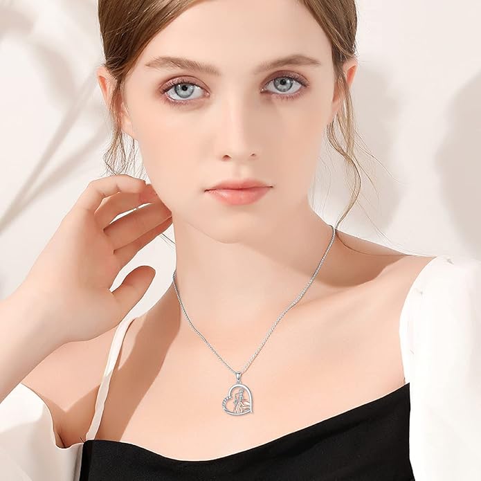 Violinist Necklace Sterling Silver Music Crystal Jewelry Saxophone Cello Violin Piano Flute Music Note Necklace Music Gifts for Women Girl Daughter
