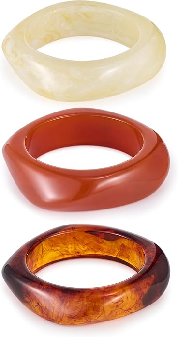 LILIE&WHITE Colorful Acrylic Bangle Bracelets For Women Resin Bangles Chic Vintage Gold Bracelet Chunky Bracelets Jewelry Gift