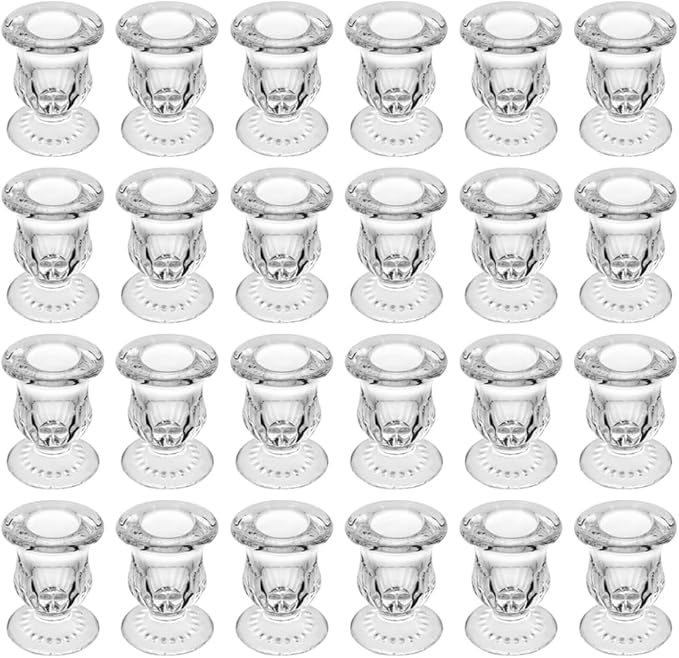 Glass Taper Candle Holder Set of 24 by BTGLLAS