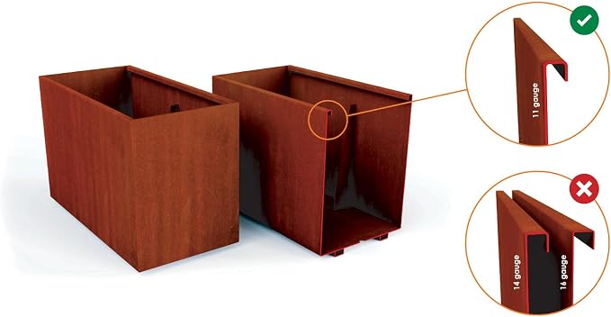 Large Rectangular Planter for Outdoor Plants – 6 FT Corten Steel Raised Garden - Image 4