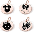SM Design Pregnancy & New Baby Charm Set – Set of 4 Meaningful Stainless Steel Charms – Great for Crafting, Making Bracelets and Necklaces - Meaningful Keepsake Charms for Expecting & New Moms