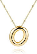 Inerney Valentines Day Gifts Gold Bubble Letter Necklace Initial Necklaces for Women, Chunky 14K Plated Balloon Initials, Trendy Charm Non Tarnish Custom Name Pendant Jewelry Gifts for Mom