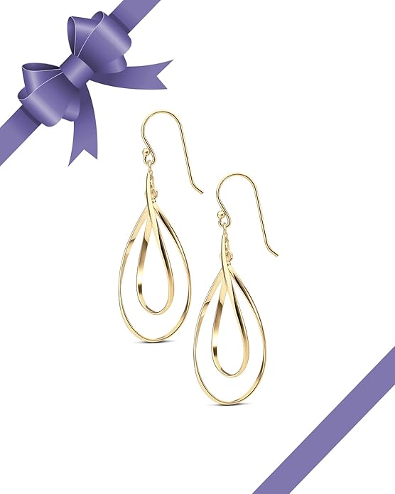 MILLA Teardrop Earrings - Designer Silver Statement Earrings or Gold Dangle Earrings for Women Trendy Upscale Dangly Earrings
