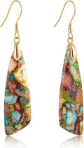 SELOVO Jasper Stone Earrings for Women Trendy Dangle Earrings Fishhook Drop Earrings