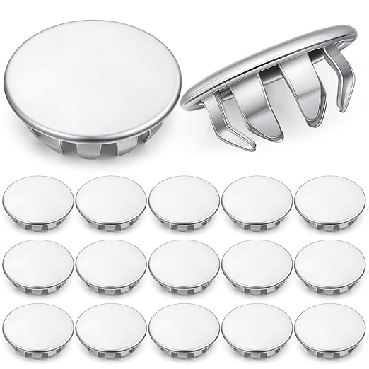 Hicarer 15 Pack Fit 1/2" Hole Metal Hole Plugs | Snap-in Hole Cover Caps by Hicarer