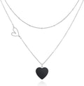 Linawe Layered Choker Heart Pendant Necklace for Women Trendy, Gold/Silver/Rose Gold Chain Stainless Steel Stacked Necklaces, Double Heart Necklace Y2K Preppy Jewelry