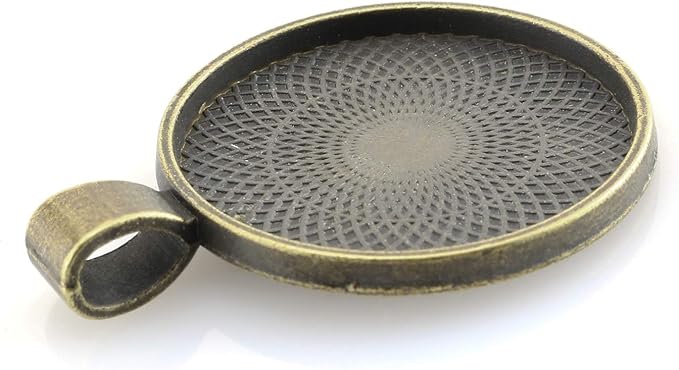 Lind Kitchen 25pcs Round Bezel Pendant Trays Setting Cabochon Blank Base for DIY Crafting Photo Jewelry Findings Making Accessories 25mm