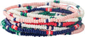 INK + ALLOY 10-Strand Stacking Beaded Bracelets for Women – Mixed Patterns Bracelet Stack - Adjustable Stretch Fit - Handmade Boho Bracelets for Women - Perfect for Any Occasion