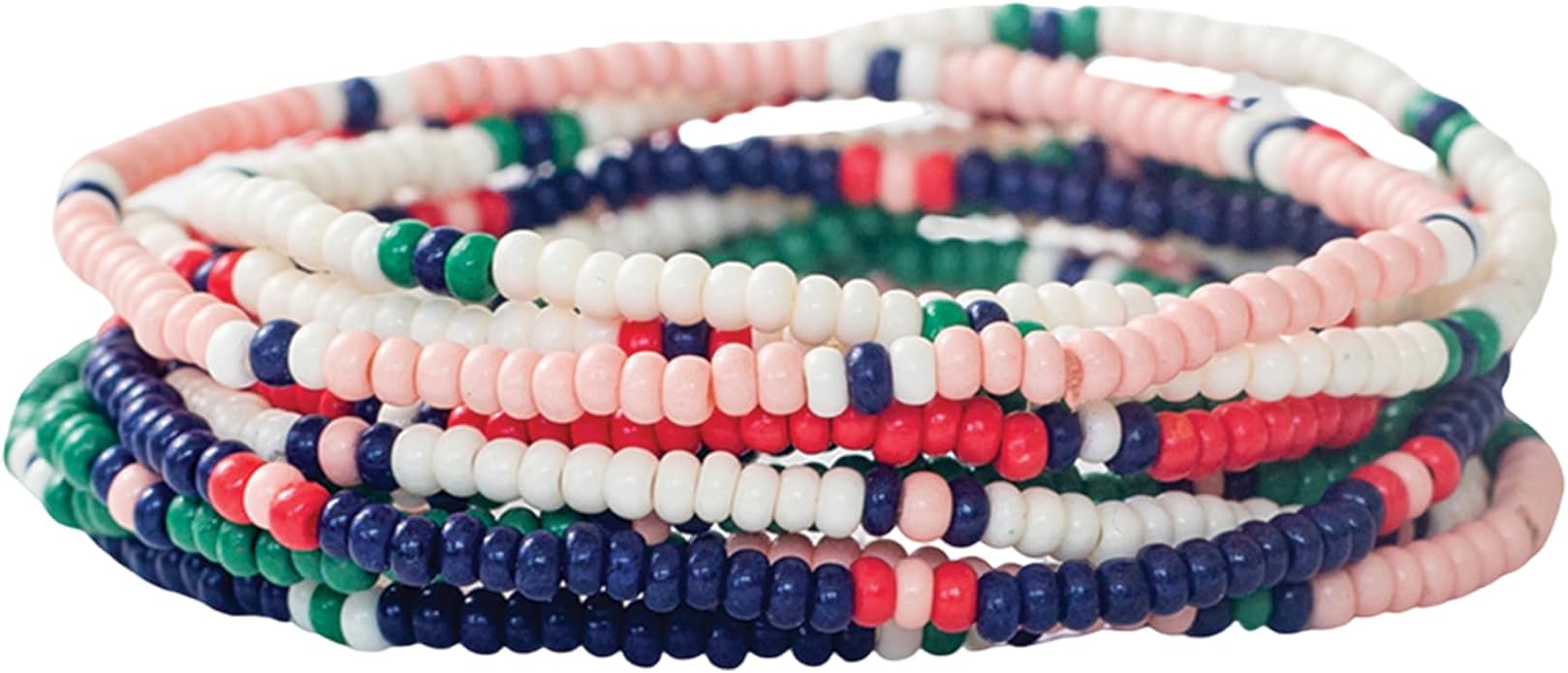 INK + ALLOY 10-Strand Stacking Beaded Bracelets for Women – Mixed Patterns Bracelet Stack - Adjustable Stretch Fit - Handmade Boho Bracelets for Women - Perfect for Any Occasion