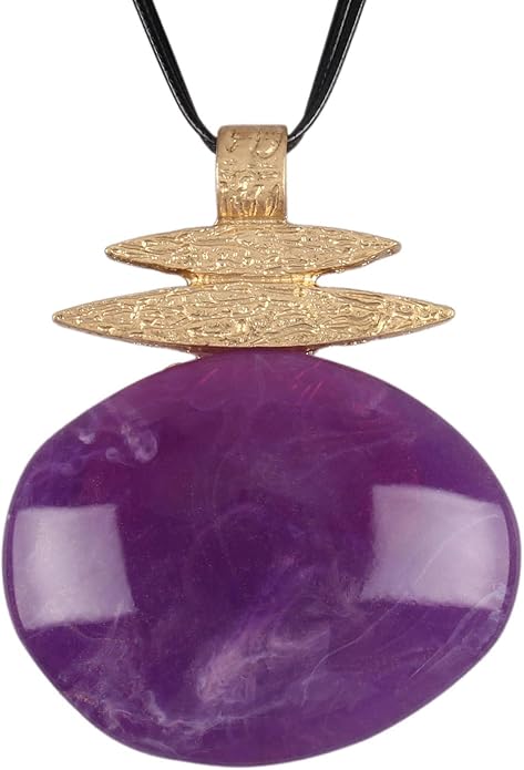 Boho Leather Necklace Women Bohemian Brown Circle Pendant Necklace Choker Long Necklaces for Women Boho Ring Large Pendant