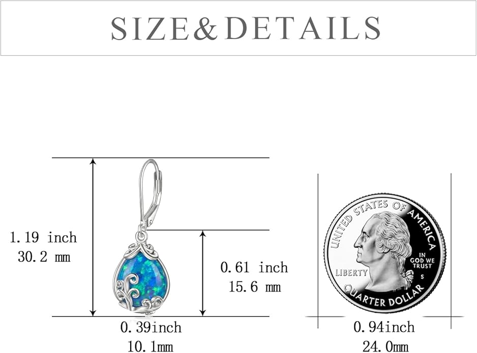 POPLYKE Celtic Filigree Teardrop Drop Dangle Earrings Sterling Silver Leverback Earrings Jewelry for Women