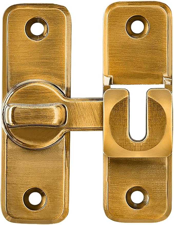 Brass 90/180 Degree Flip Latch, Zinc Alloy Barn Door Latch | Right Angle Door - Image 7