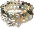 UEUC Tree of Life Yoga Healing Stone Bracelets,Multilayer Lotus Chakra Stone Reiki Bracelet Sets,Anxiety Crystal Natural Stone,for Women Stress Relief