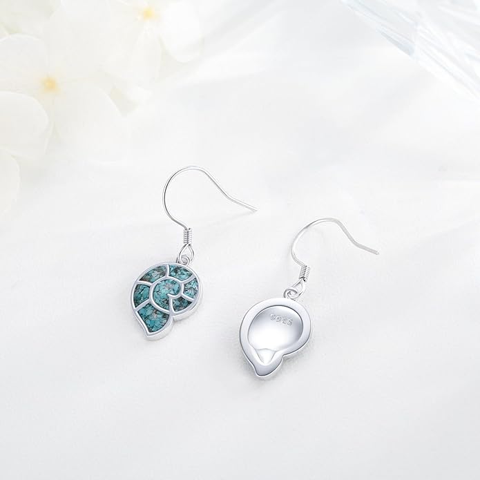 Ocean Earrings 925 Sterling Silver Turquoise Sea Animal Dangle Drop Earrings Beach Themed Jewelry Gifts for Women Girls