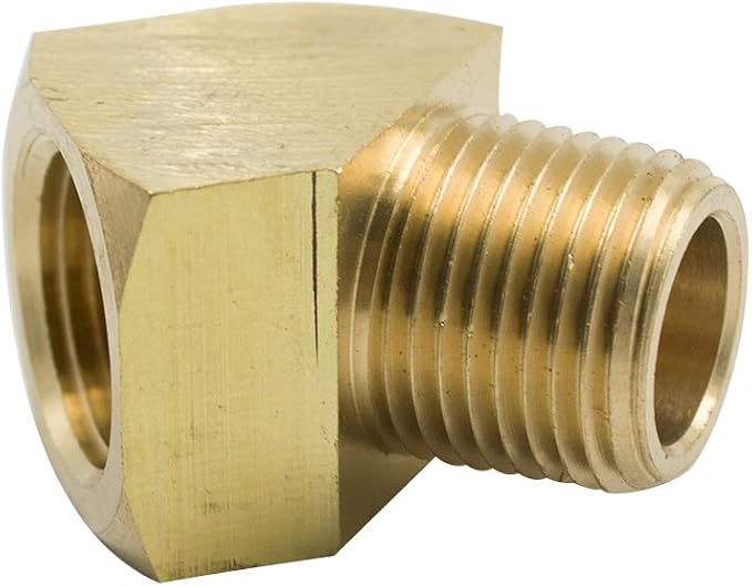 45 Degree Street Elbow 1/4" NPT Male x 1/4" NPT Female Brass Pipe Fitting - Image 3