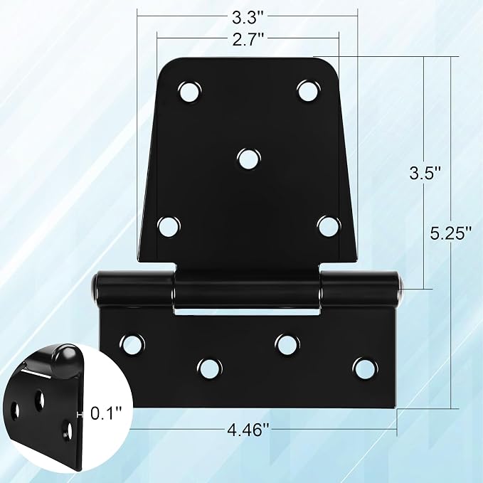Heavy Duty Gate Hinges 3.5 inch 6 Pack Extra Thick Industrial T Barn Door - Image 2