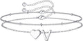 M MOOHAM Valentines Day Gifts for Kids Teen Girls -14K-Gold-Plated Heart Initial A-Z Bracelets for Women Girl Dainty Gold Bracelets Birthday Valentines Gifts for Women Her Teenage Girls Kid Teen Gift