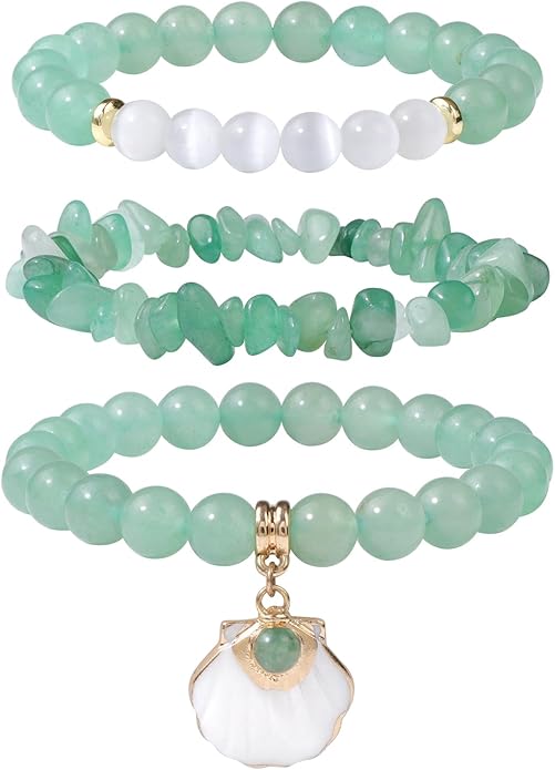 Healing Crystal Beaded Bracelets for Women,Natural Amethyst Gemstones Bracelet,Anxiety Stress Relief Heart Charm Bracelet Handmade purple Jewelry Gifts for Women