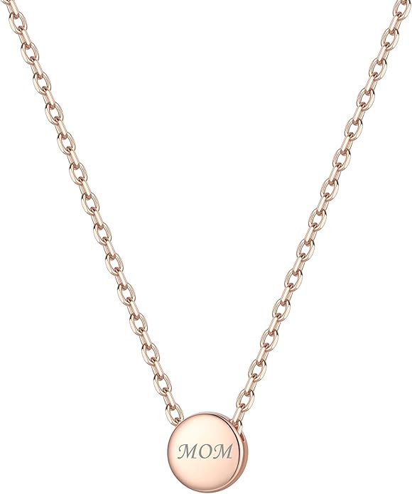 ChicSilver Personalized 925 Sterling Silver Dainty Small Heart/Star/Moon/Dot/Triangle Pendant Necklace for Women, Silver/Gold/Rose Gold/Black (with Gift Box)