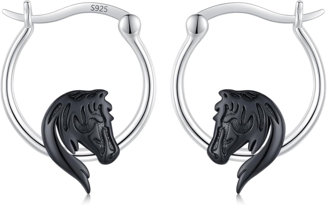 JUSTKIDSTOY Hypoallergenic Panda/Unicorn/Hummingbird/Dolphin Hoop Earrings for Women 925 Sterling Silver Animal Huggie Hoop Earrings Jewelry Gifts for Sensitive Ears