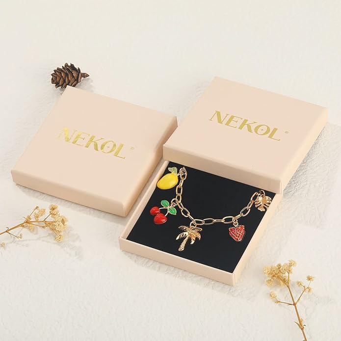 [3 Trendy Styles] Women's Necklaces - Alloy with Glass Crystals & Pearls, Electroplated O - Link Chain, Mermaid Inspired by Fantasy Aesthetics/Bow with Y2K Sweet Charm/Cherry Fruit in the Latest Kawaii Vibe, 47cm(18.5in) Chain Length + 6.5cm(2.55in) Ex...