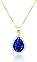 Linawe Crystal Chain Necklace for Women Trendy, Imitation Diamond Pendant, Statement Cubic Zirconia Boho Jewelry Set, 14K Gold/Rose Gold/Silver Birthstone Necklace