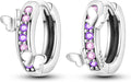 Parmuz 925 Sterling Silver Huggie Hoop Earrings Butterfly Posts Thick Chunky Hoops for Women Small Tiny cuff Cubic Zirconia Snake Heart Earring