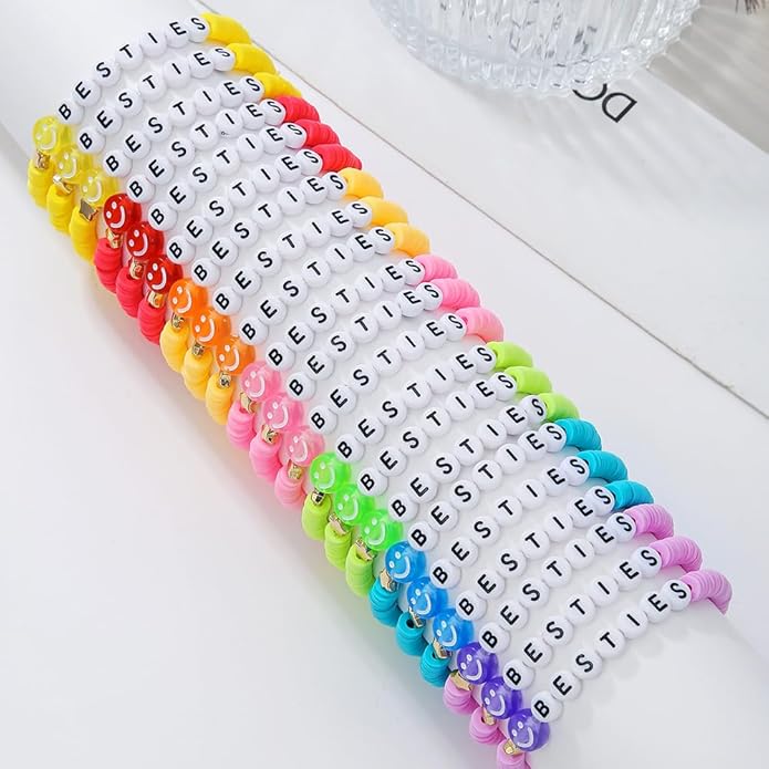Friendship Bracelets Boho Stackable Bracelets for Women Surfer Heishi Clay Bead Bracelets Stretch Preppy Bracelets Colorful Boho Bracelets for Women