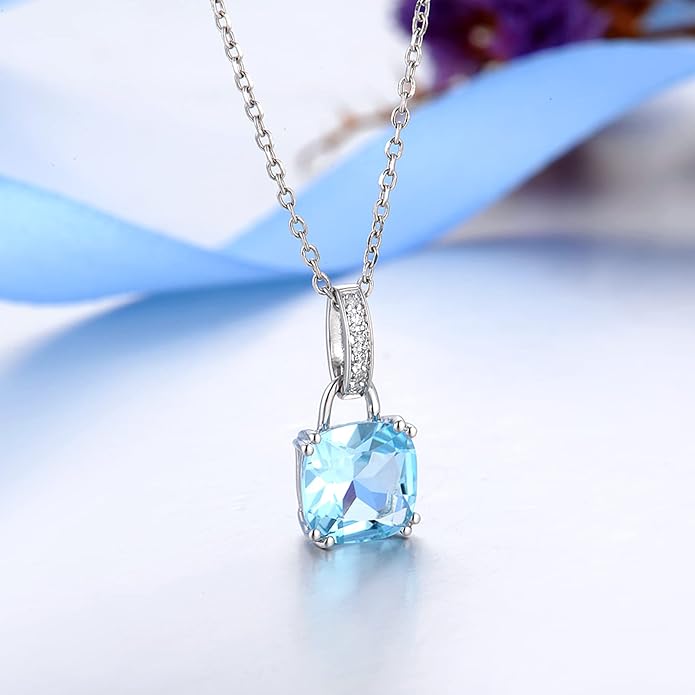 Santuzza 10K Solid Gold Solitaire Gemstone Genuine Diamond Dainty Pendant Without Chain for Women